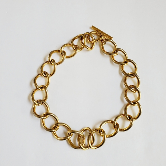 Vintage Boho Gold Tone Twisted Link Chain Necklace - Picture 2 of 8